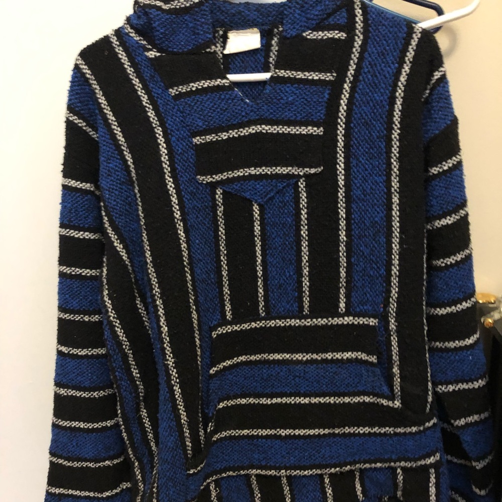 Black and blue drug rug